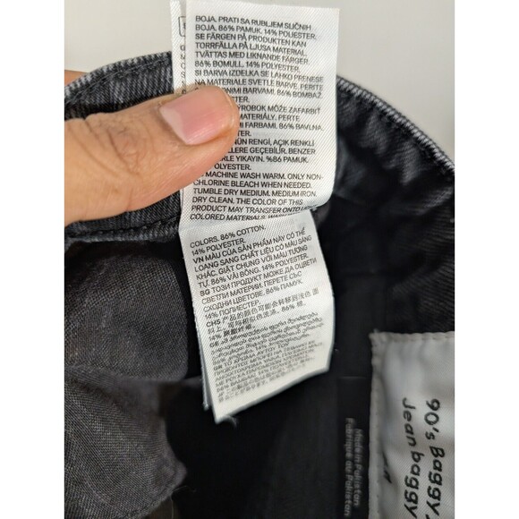 H&M Women 90's Baggy High Rise Balloon Jeans Black Sz 10 Lagenlook Normcore‎ - Picture 6 of 8